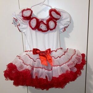 Red and White Kids party Dress